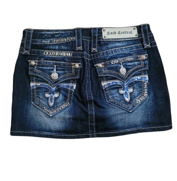 Rock Revival Dresses & Skirts - Buckle Rock Revival Mini Denim Skirt Cellne Size 26 NWOT